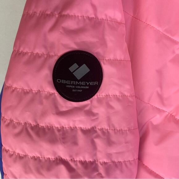Obermeyer Womens Rhiannon Anorak Jacket Popover Down Filled Pink Size 12 - Picture 9 of 15